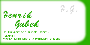 henrik gubek business card